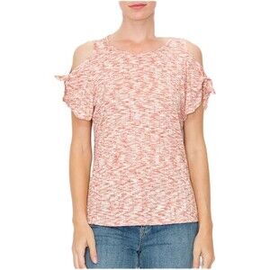 Women's Coral Space Dye Cold Shoulder Short Sleeve Top by W5, Size L